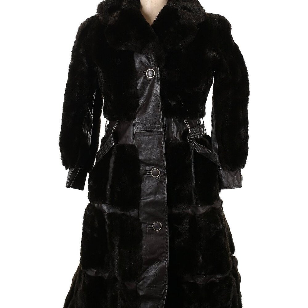 Rare Find Faux Fur and Genuine Leather Coat